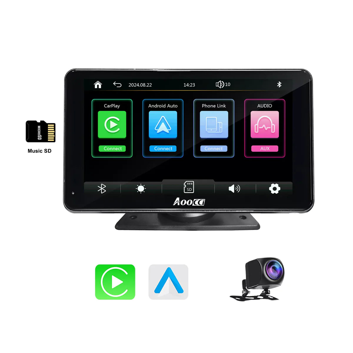 Portable Wireless CarPlay & Android Auto Screen