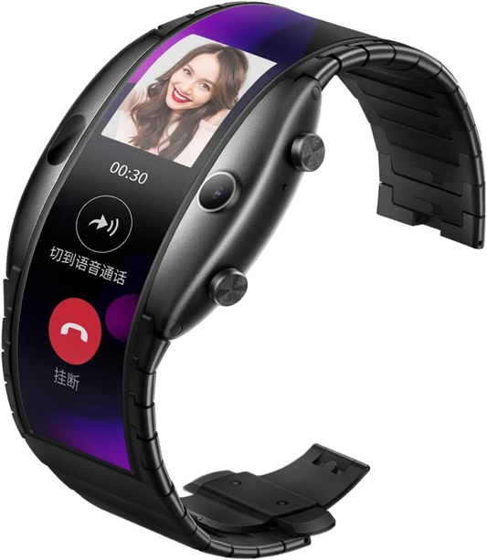 Nubia Alpha 4.01-Inch Foldable Flexible Display Smartwatch Phone, 8GB, Curved Screen Mobile Band Nubia Alpha 4.01-Inch Foldable Flexible Display Smartwatch Phone, 8GB, Curved Screen Mobile Band